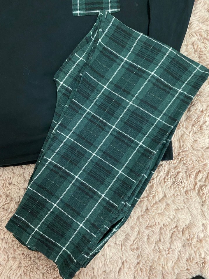 Yeşil Ekose Desenli Erkek Pijama Takımı - Görsel 3