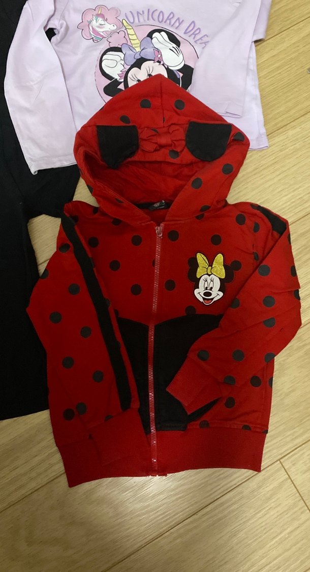 Kız Çocuk Kırmızı Uzun Kollu Triko Tişört - Görsel 3