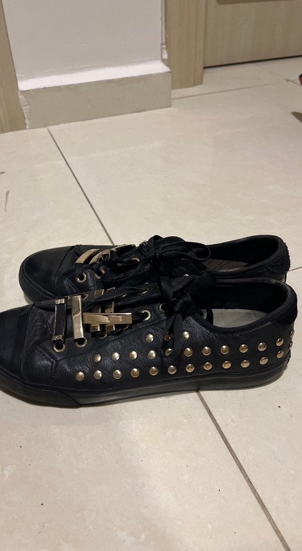 Tokalı Siyah Deri Dkny ayakkabı - Görsel 2