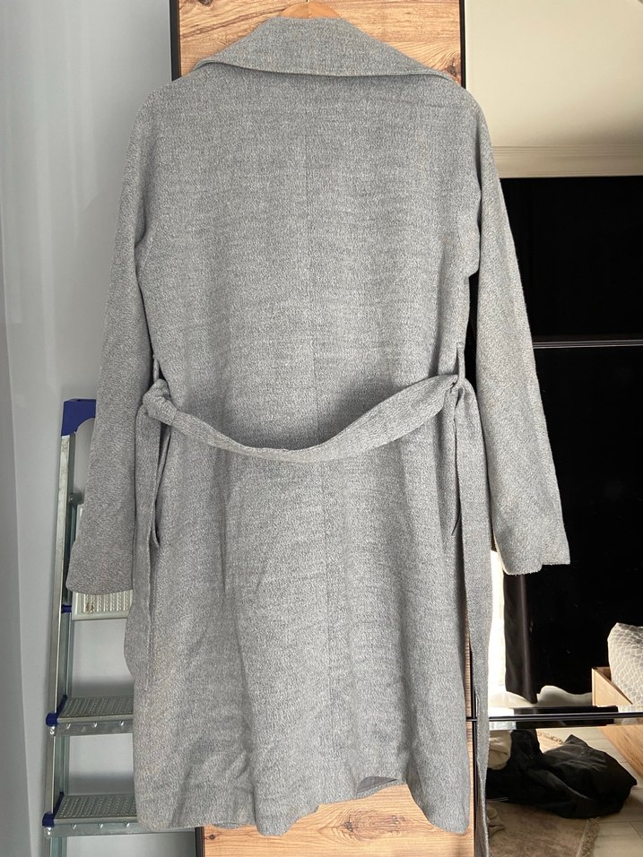 Gri Kemerli Kadın Kaban - Görsel 5