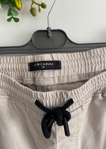 Bej Keten Rahat Kesim Erkek Pantolon - Görsel 4