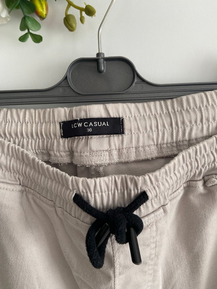 Bej Keten Rahat Kesim Erkek Pantolon - Görsel 4