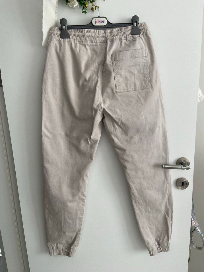 Bej Keten Rahat Kesim Erkek Pantolon - Görsel 2