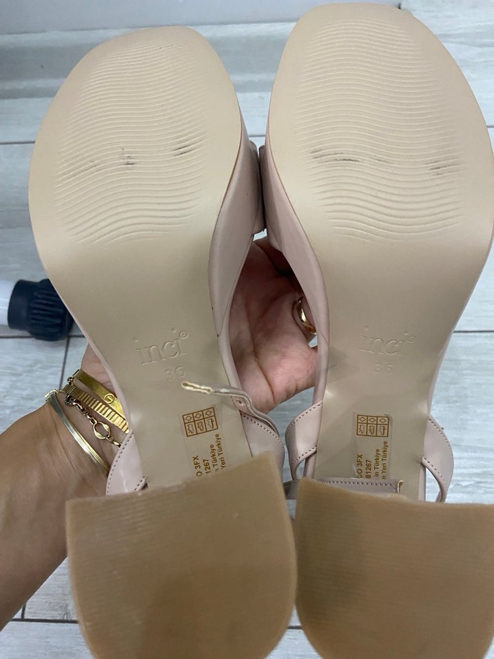 Bej Kadın Platform Topuklu Sandalet - Görsel 5