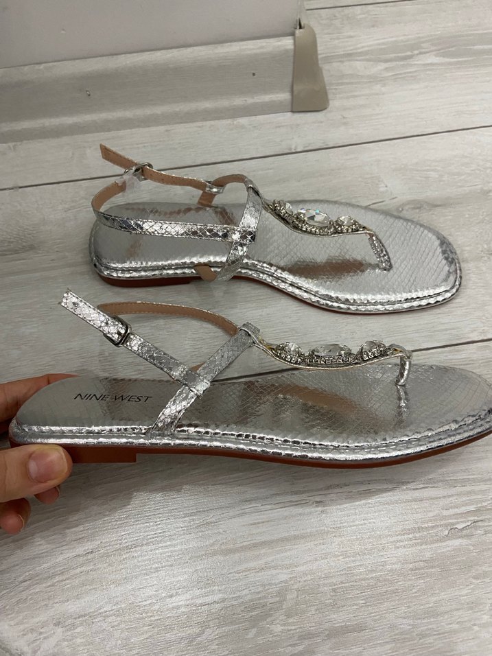 Gri Yılan Desenli Taşlı Dolgu Topuklu Kadın Sandalet - Görsel 2