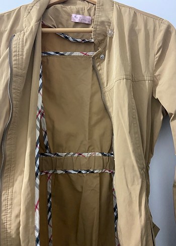 Bej Düğmeli Uzun Kadın Trençkot - Görsel 6