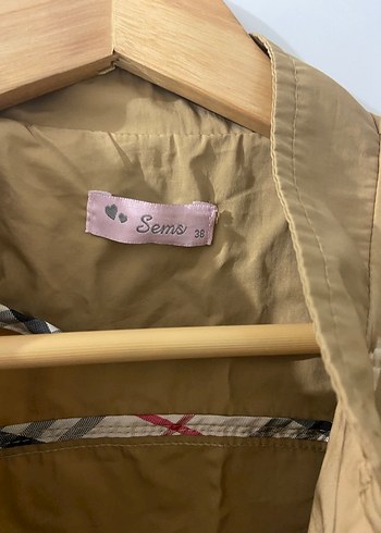 Bej Düğmeli Uzun Kadın Trençkot - Görsel 3