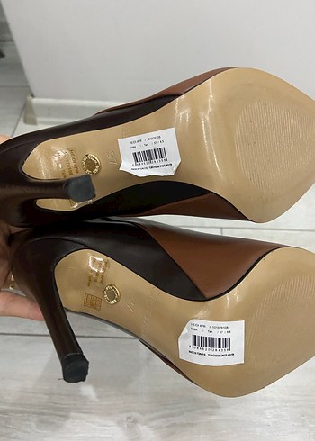 Kahverengi Deri Zebra Desenli İnce Topuklu Dizüstü Çizme - Görsel 5