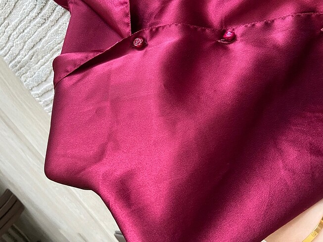 s Beden bordo Renk Sıfır pierre cardin saten takım