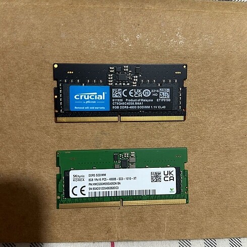 16 gb (8+8) DRR5 4800 mhz Dizüstü Ram