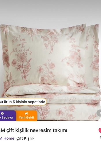 H&M Home Kahverengi Düz Nevresim ve Yastık Kılıfı Seti