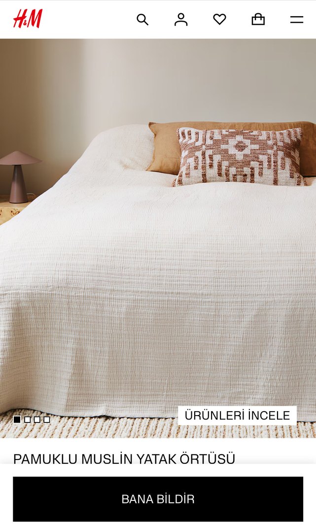 H&M çift kişilik muslin yatak örtüsü - Görsel 2