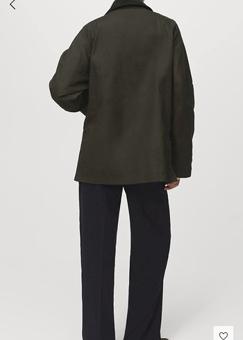 Mango kadife yakalı mumlu parka - Görsel 3