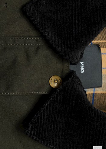 Mango kadife yakalı mumlu parka - Görsel 8