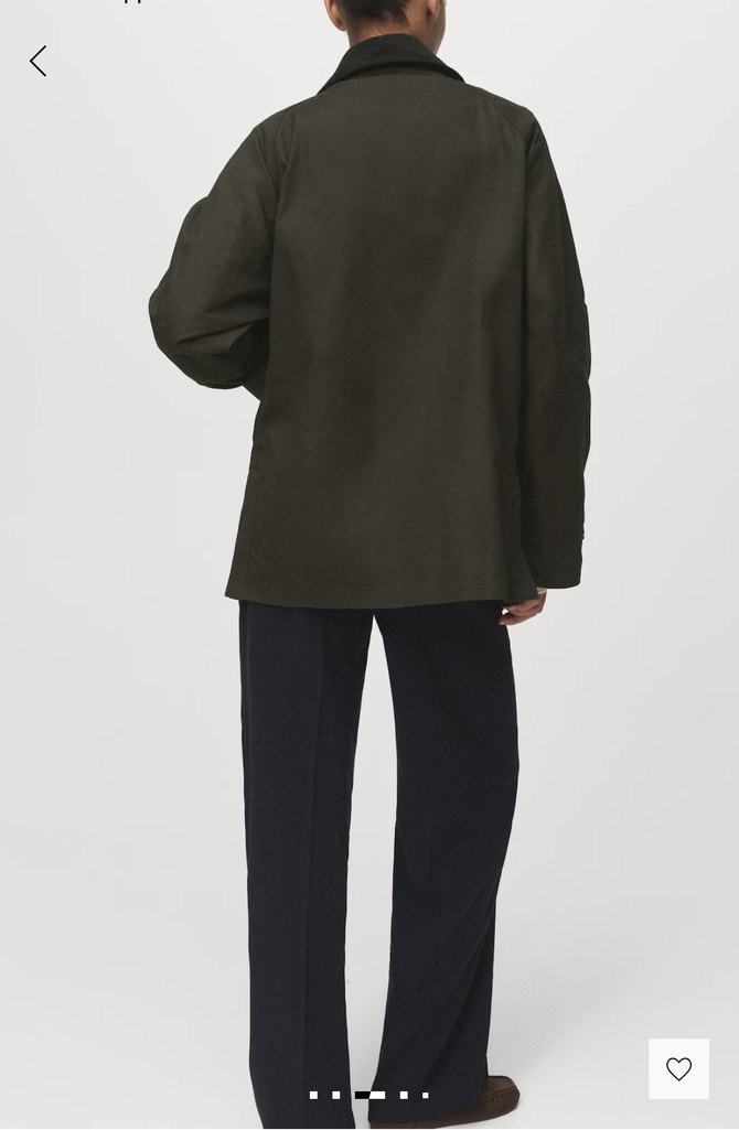 Mango kadife yakalı mumlu parka - Görsel 3