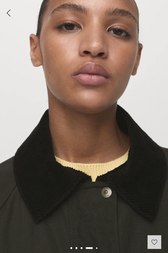 Mango kadife yakalı mumlu parka - Görsel 4