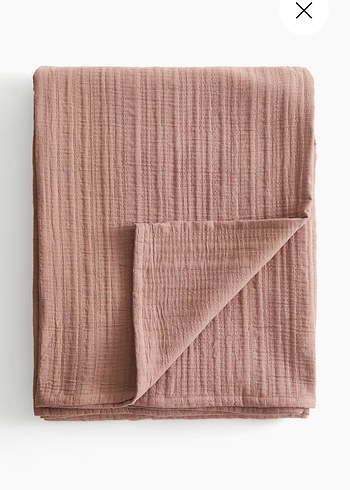 H&M Pamuklu Muslin Bej Yatak Örtüsü - Görsel 3