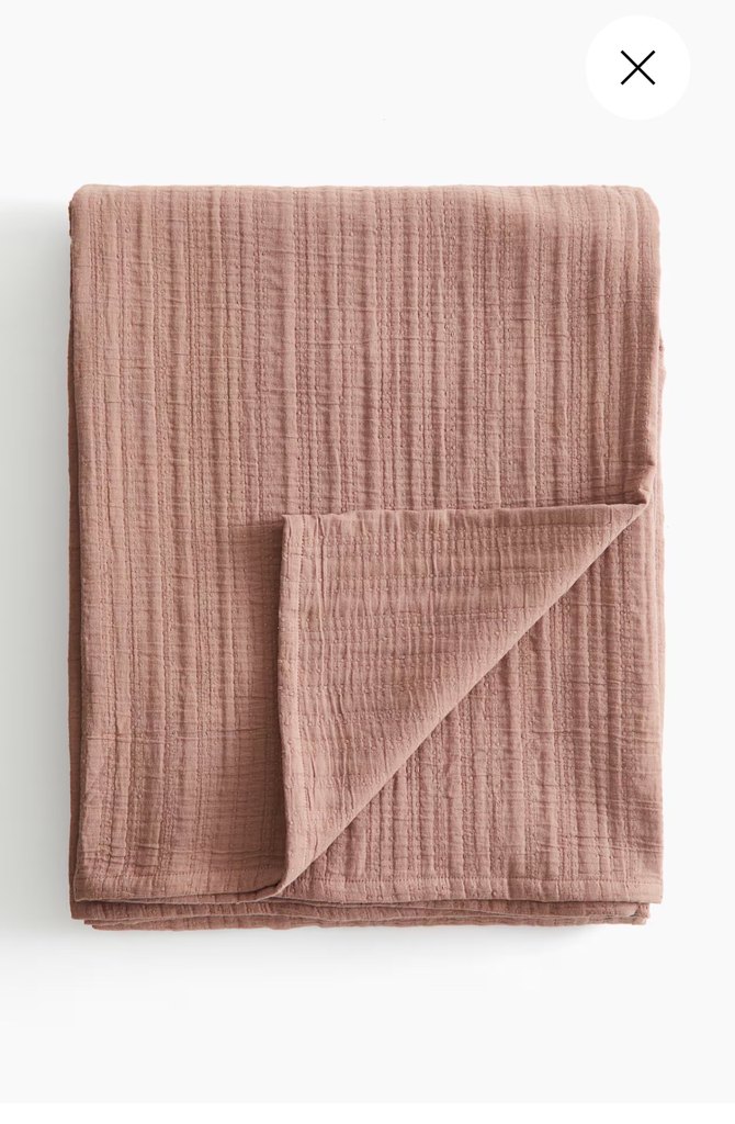 H&M Pamuklu Muslin Bej Yatak Örtüsü - Görsel 3