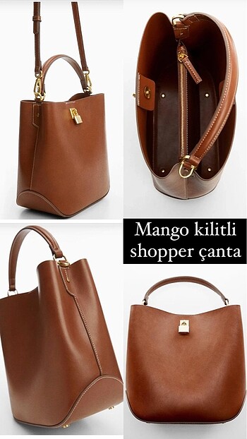 Mango kilitli shopper çanta