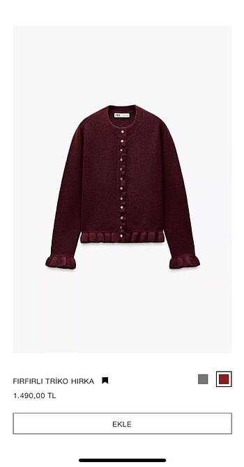 Zara fırfırlı triko hırka