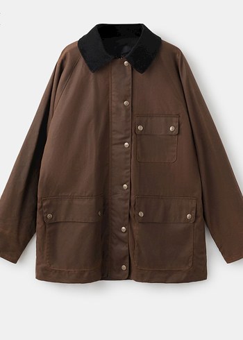 Mango mum görünümlü kadife yakalı parka - Görsel 5