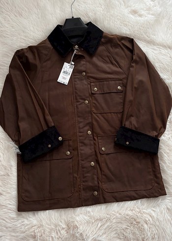 Mango mum görünümlü kadife yakalı parka - Görsel 8