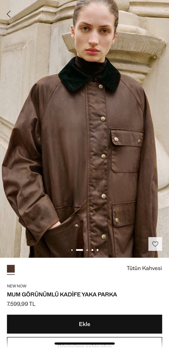 Mango mum görünümlü kadife yakalı parka - Görsel 4