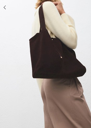 Mango süet deri shopper çanta