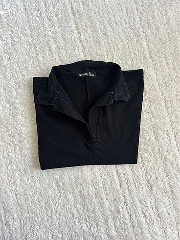 Polo yaka crop tişört
