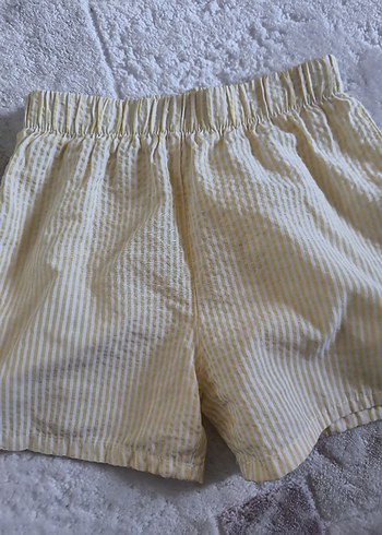 Sarı Pamuklu Mini Şort - Görsel 4