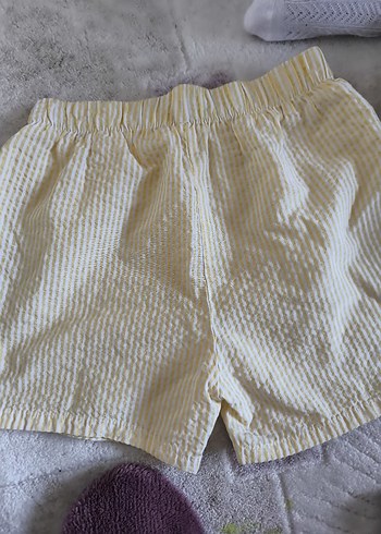 Sarı Pamuklu Mini Şort - Görsel 3