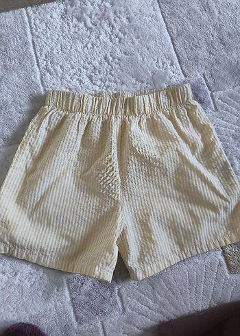 Sarı Pamuklu Mini Şort - Görsel 2