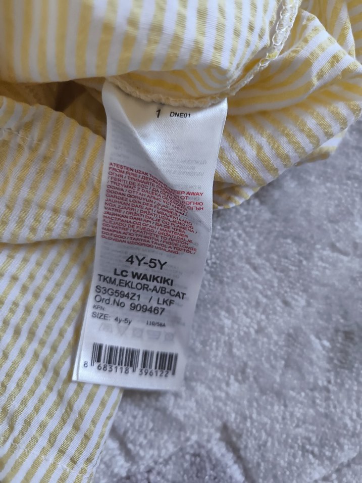 Sarı Pamuklu Mini Şort - Görsel 5