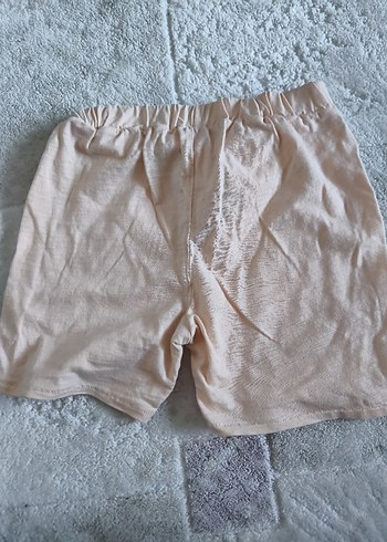 Nakışlı Pembe Örgü Kız Şortu - Görsel 4