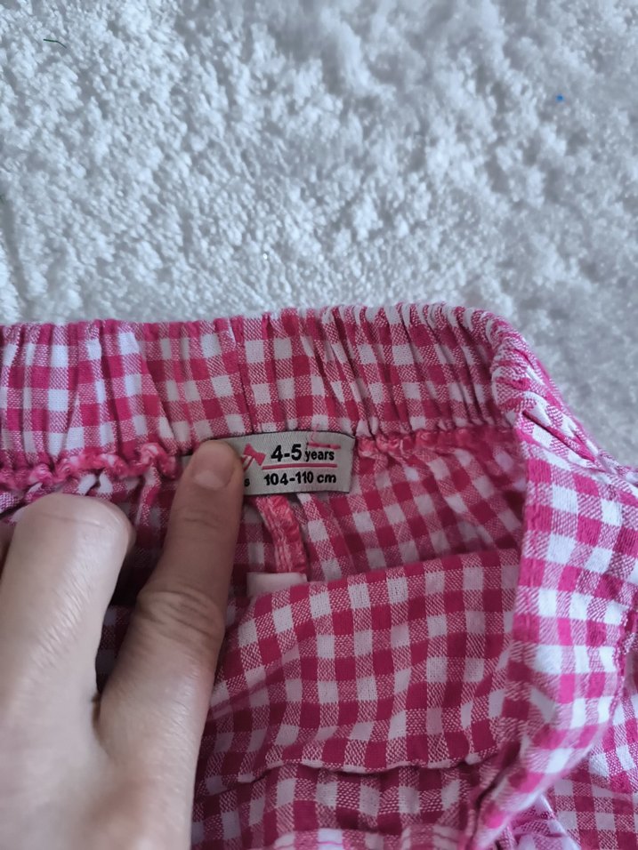 Kız Çocuk Renkli Kareli Fırfırlı Şort etek - Görsel 4