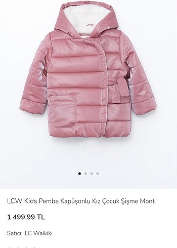 LCW Kids Pembe Kapüşonlu Kız Mont