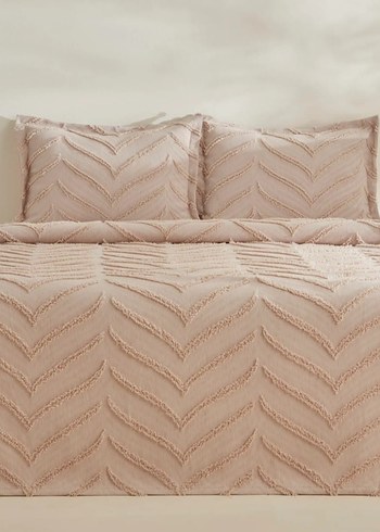 Nakışlı Bej Yatak Örtüsü - Görsel 3