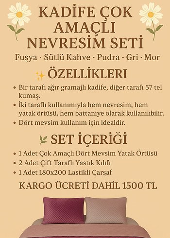 Bej Nakışlı Parlak Yatak Örtüsü - Görsel 2