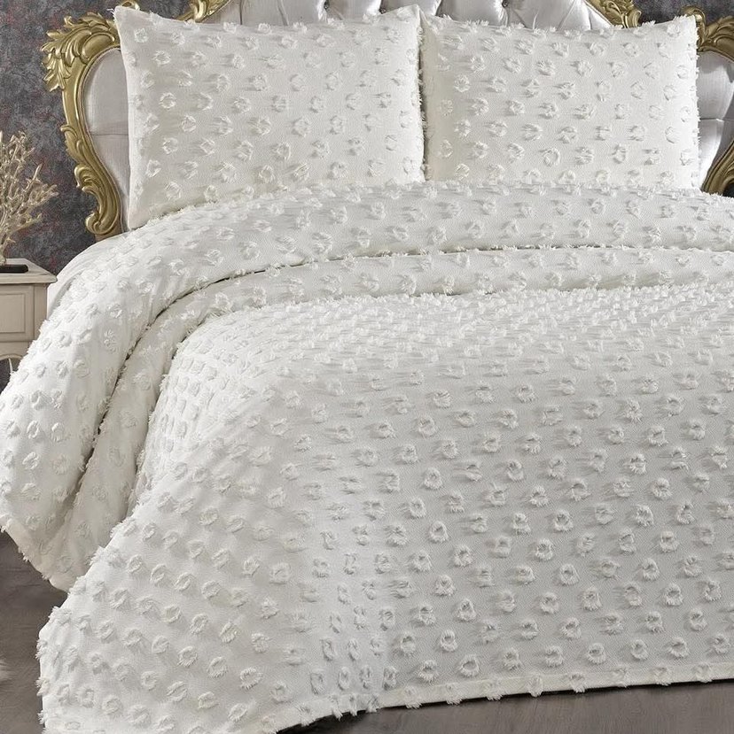 Gri ponpon yatak örtüsü 
renk belirdin - Görsel 2