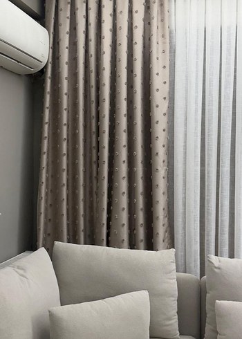 Gri Nakışlı Beyaz Modern Perde - Görsel 10