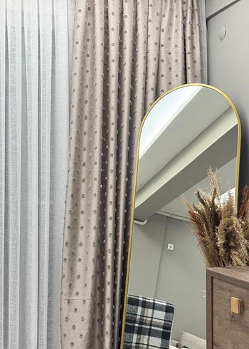 Gri Nakışlı Beyaz Modern Perde - Görsel 9