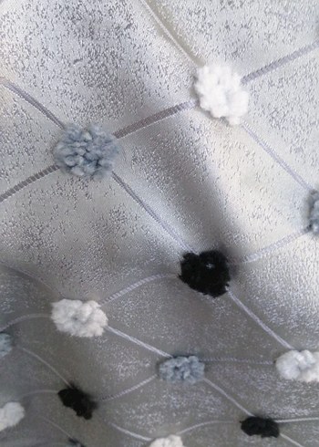 Gri Nakışlı Beyaz Modern Perde - Görsel 7