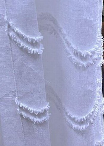 Gri Nakışlı Beyaz Modern Perde - Görsel 3