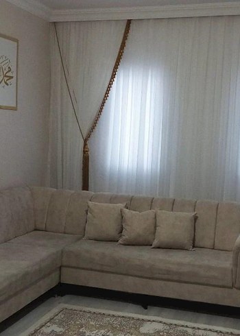 Beyaz Desenli Perde Seti Püsküllü - Görsel 5