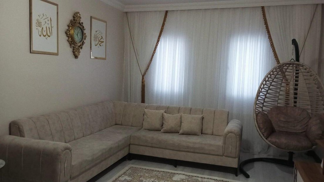 Beyaz Desenli Perde Seti Püsküllü - Görsel 5