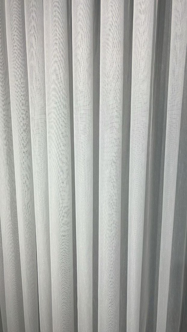 Beyaz Desenli Konvansiyonel Tül Perde - Görsel 5