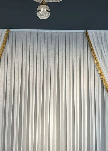 Beyaz Baskılı Konvansiyonel Perde Seti - Görsel 2