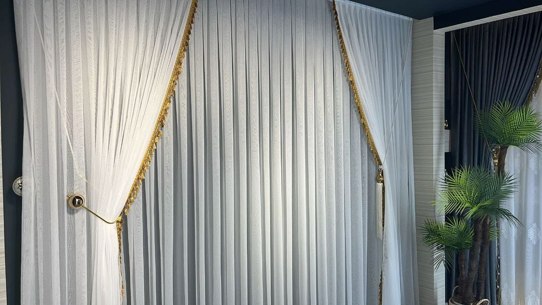 Beyaz Baskılı Konvansiyonel Perde Seti - Görsel 5