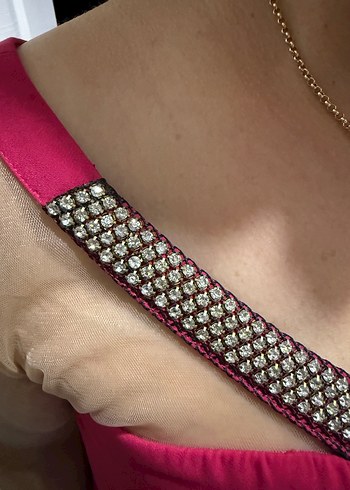 Pembe Taşlı Abiye Elbise - Görsel 4