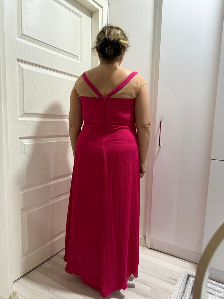 Pembe Taşlı Abiye Elbise - Görsel 3